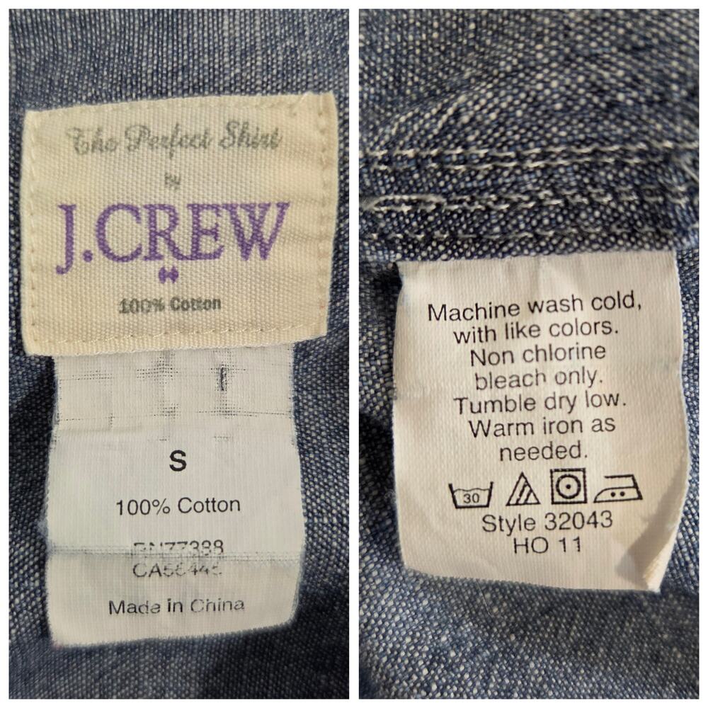 J Crew Factory Perfect Shirt Womens S Chambray Button Up Casual Cotton Fall - Picture 3 of 12